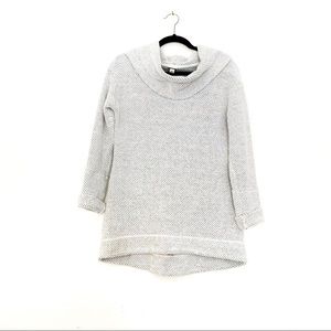 Merona White + Grey Cowl Neck Pullover Sweatshirt